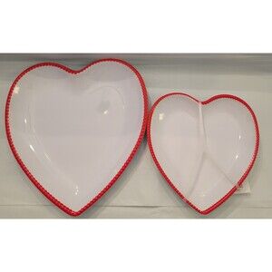 Bullseye Playground 3ct Heart Shaped Melamine Plates 2023 Valentines Salad Side
